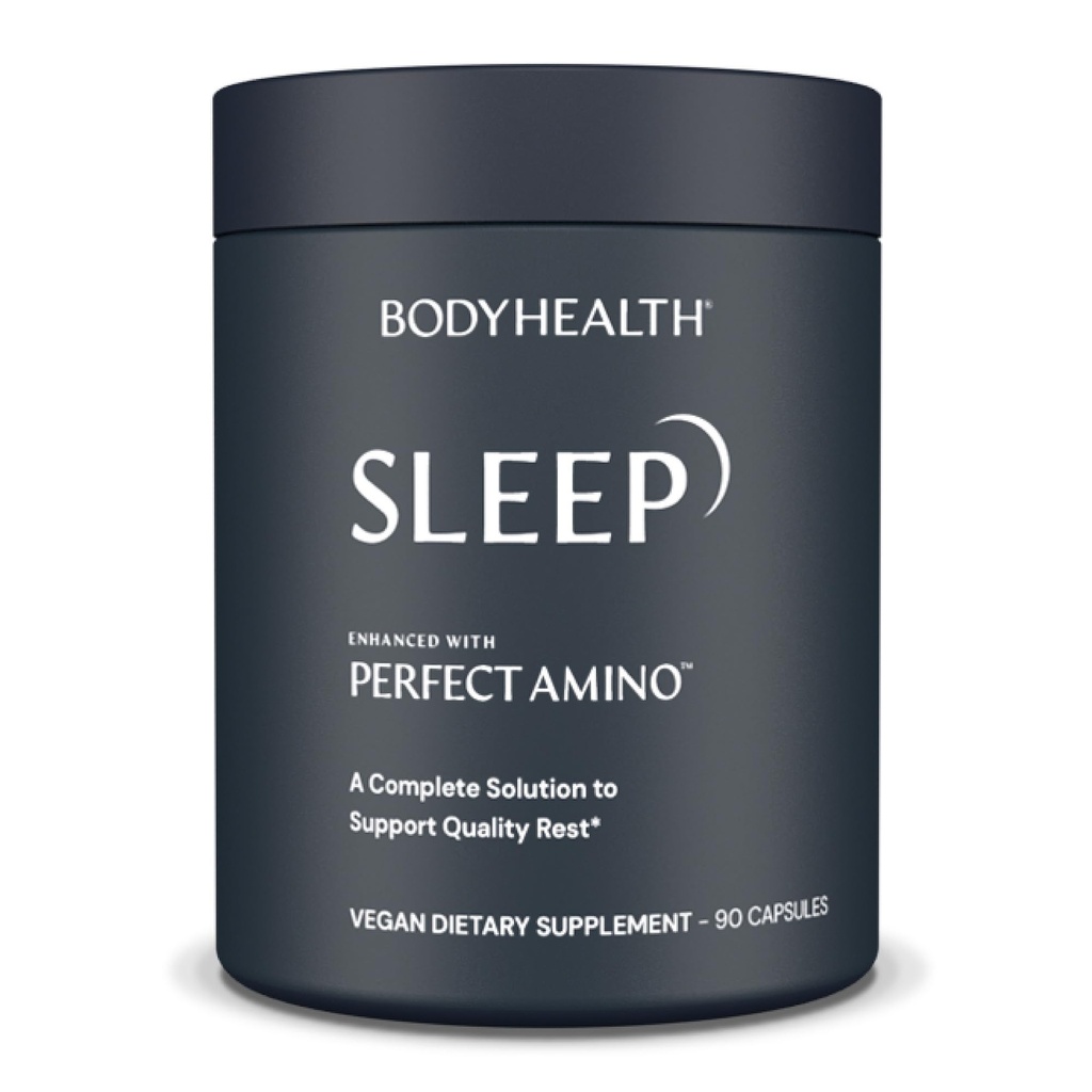 BodyHealth Sleep Sleep Aid and Supplement for Adules with 3 mg Melonatin, Non-Habit Forming Pill Enhanced with PerfectAmino - 90 Capsules