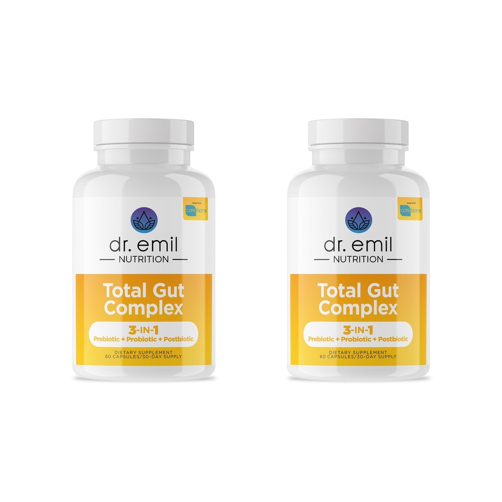 DR. EMIL NUTRITITION Total Gut Health Complex - Prebiotic + Probiotic + Postabiotic Get Health Supplemen Perempuan dan Pria - Progories for Digetical Health & Gut Kesehatan, 120 Kasules