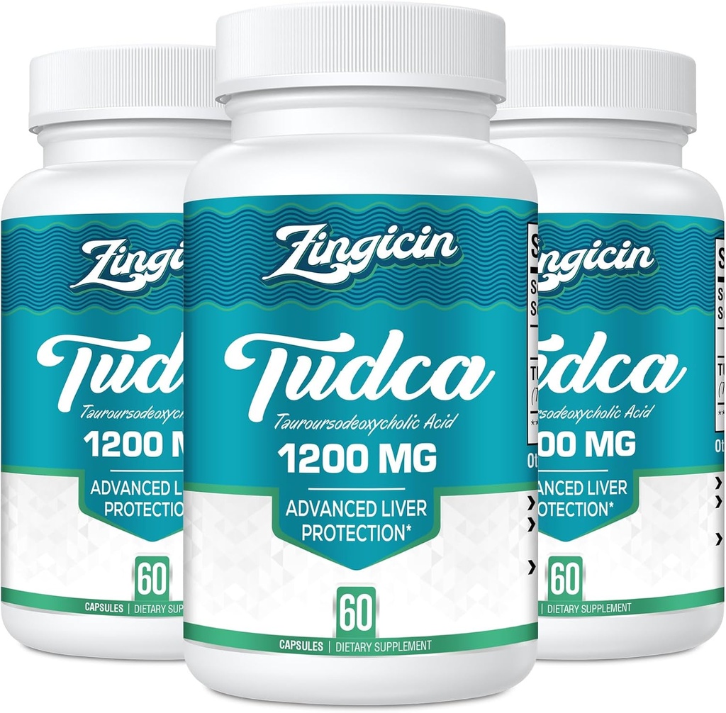 Suplemen TUDCA 1200mg - 180 Veggie Capsules, Suplemen TudCA Bile Salts yang kuat untuk Liver, Diathable