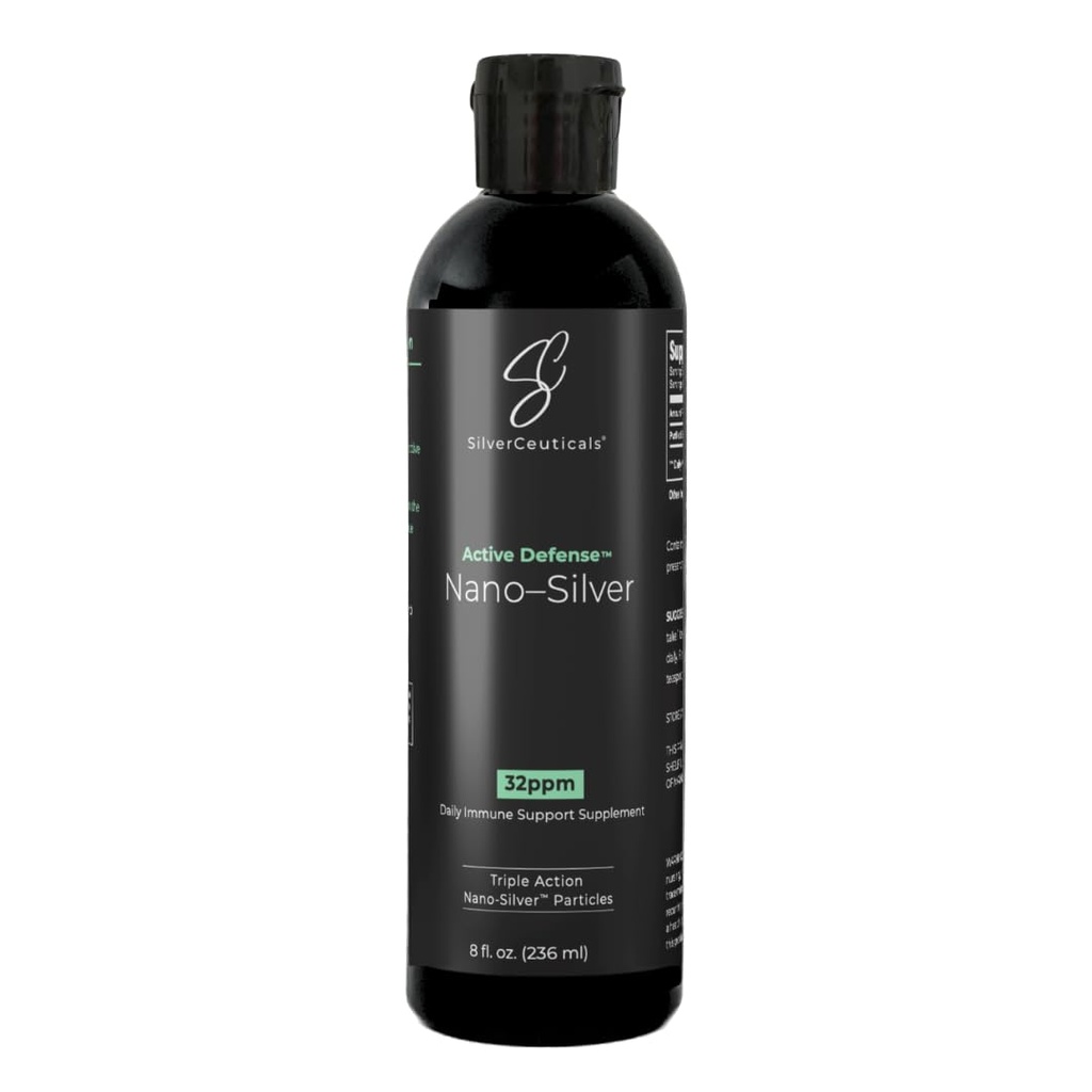 Colloidal Silver w / Nano Technology - 32PM 8oz - 8X More Efektif - Natural Ammune Dukungan - Simpan Hari Sakit - Ages 5 & Up - Outspening HigPPM Silvers - Tanpa Rasa & Smell - 3rd Party Tested