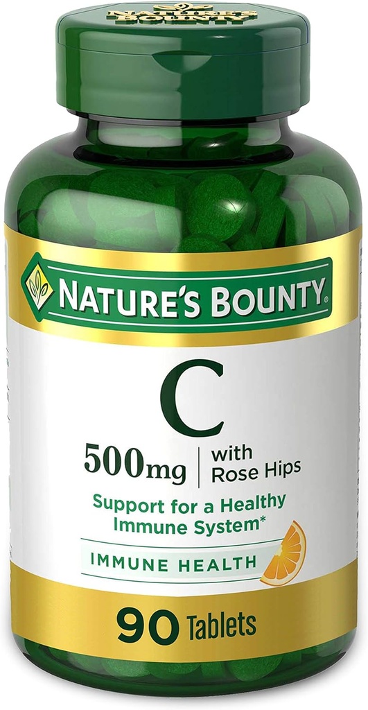 Nature 's Bounty Vitamin C, Support for a Healthy Immune System, 500 mg Vitamin C dengan Rosebups, 90 Chewable Tablets