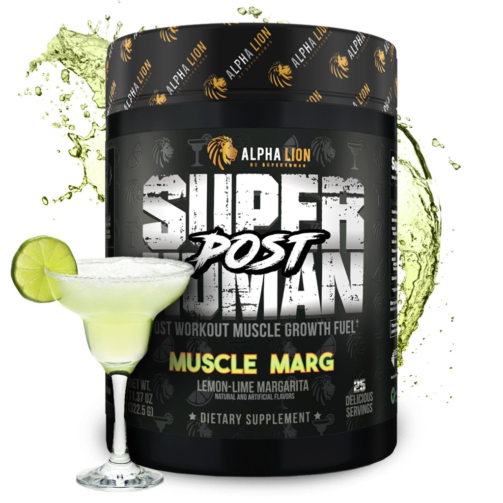 Alpha Lion Superhuman Post Workout Powder, Muscle Builder Drink, Creatine Monohydrate + More for Lean Muscle Growth, Power & Volume, Supplemen Perempuan & Pria (25 Hamba, Muscle Marg)