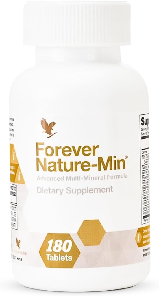 Forever Living - Forever Nature-Min ®: Premium Multial Mineral Blend - Supports Muscle, Brain & Hydration - 10 Estial & Trace Minemary - 180 tablet