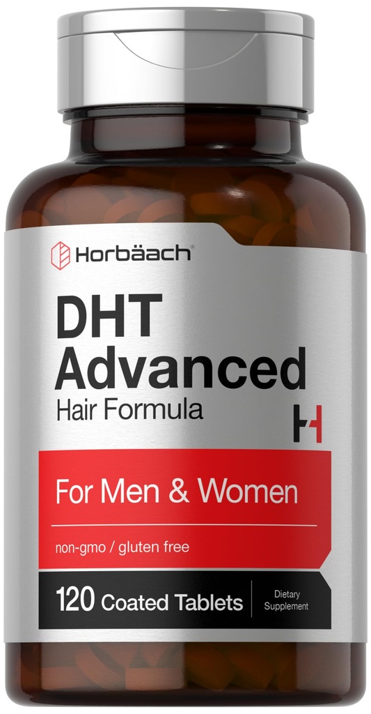Horbäach DHT Advanced Hair Formula 126; 120 Tablet 124; None-Gluten Free Hair Formula Blend dengan Saw Palmetto, Kudzu, dan Fo-Ti