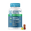 SmartyPants Multivitamin for Men, Organic Gummies: Methylfolat, Omega 3 (ALA), Vitamin D3, C, Vitamin B12, B6, A, K & Zinc for Immune Dupport, Biotin, Vegetarian, 120 Gummi (30 Hari Supply)