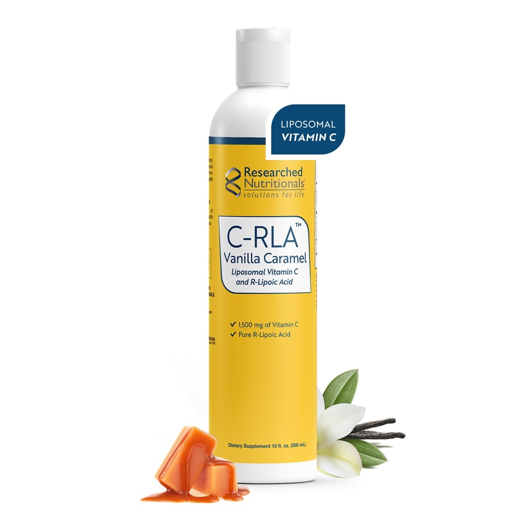 Penelitian Nutronionals C-RLA - Lipomal Vitamin C dengan R Lipoic Acid untuk mendukung Detox - Vegan & Soy- Free Vitamin C Liquid, Vanilla Caramel Flavor (10 Fl Oz)