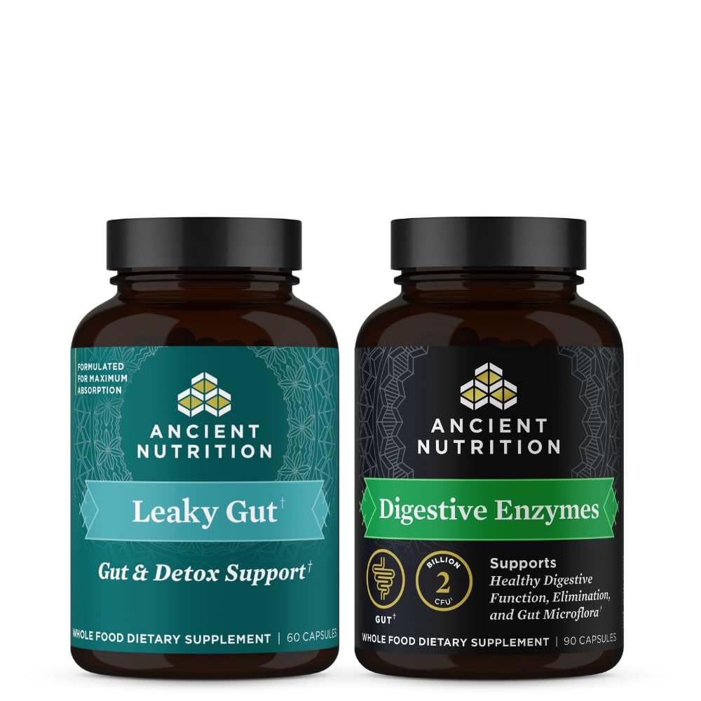 Capsules Leaky Gut Ancient, 60 Count + Digetical Enzymes, 90 Cacah