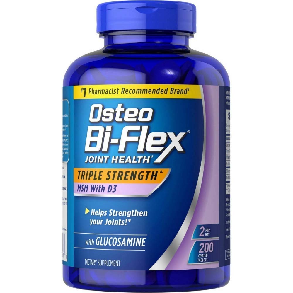 Osteo Bi Flex Supplement Glukosmine 1500 Mg Vitamin D 100IU (200Count), 200Count 1 Pack