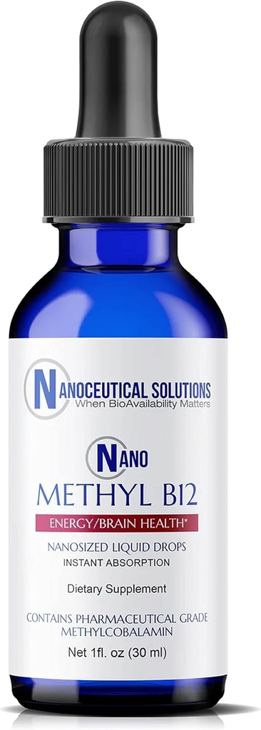 NANO METHYL B-12, 100MCG Methylcobalamin, nanoized cairan tetes untuk ABSORPSI INSTANT, Timur untuk Digunakan.