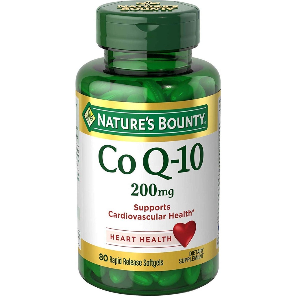 Nature 's Bounty Co Q-10 Ekstra Kekuatan 200 mg Softgels 80 ea (Paket 3)