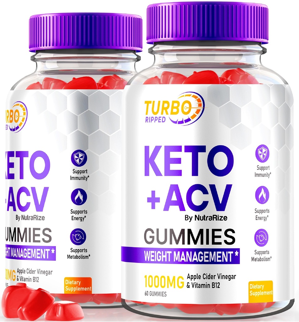 NutraRize (2 Pack) Turbo Ripto ACV Gummies, TurboRipped Kemos, Apple Cider Vinegar Suplemen, Semua Keto + ACV, Premium Keto Plus ACV Gummy, Gomitas Review (120 Gummies)
