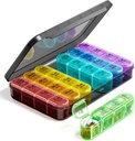 Odaro Weekly Pill Organizer 4 Kali sehari, BPA Free Daily Pill Box 7 Day, Kasus Travel Pill Besar dengan 28 Ruang untuk Menahan Obat-obatan, Vitamin dan Suplemen
