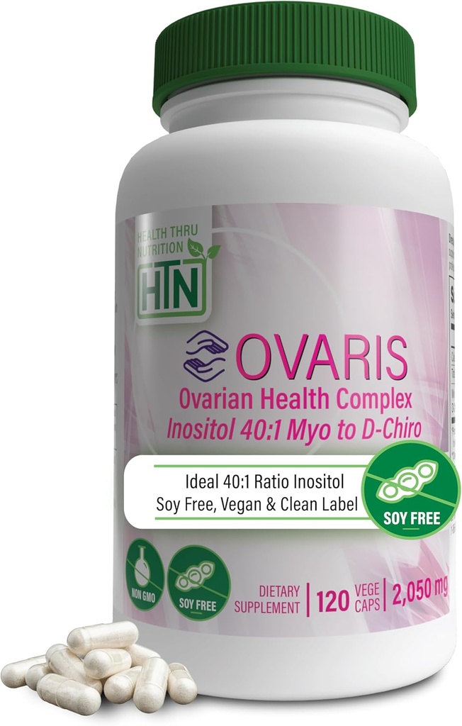 Pelengkap Kesehatan Thru Nutrition OVARIS OVARIS 124; Ovarian B8, 124; Inositol 40: 1 Myo ke D-Chiro 124; Hormonal & Ovary Dukungan Fungsi 124; Vitamin B8 Suplemen Untuk Perempuan 124; Disahkan Vegan NN-GMO 124; Paket 120