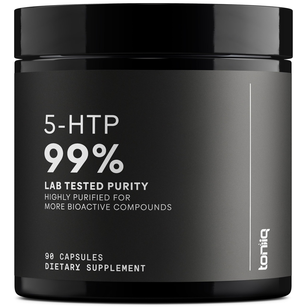 Toniq Ultra Tinggi Kekuatan 5HTP Capsules - 99% + Sangat Purified dan Biovailable - 12: 1 Ekstraksi berkonsentrasi - 200mg - 90 Veggie Capsules