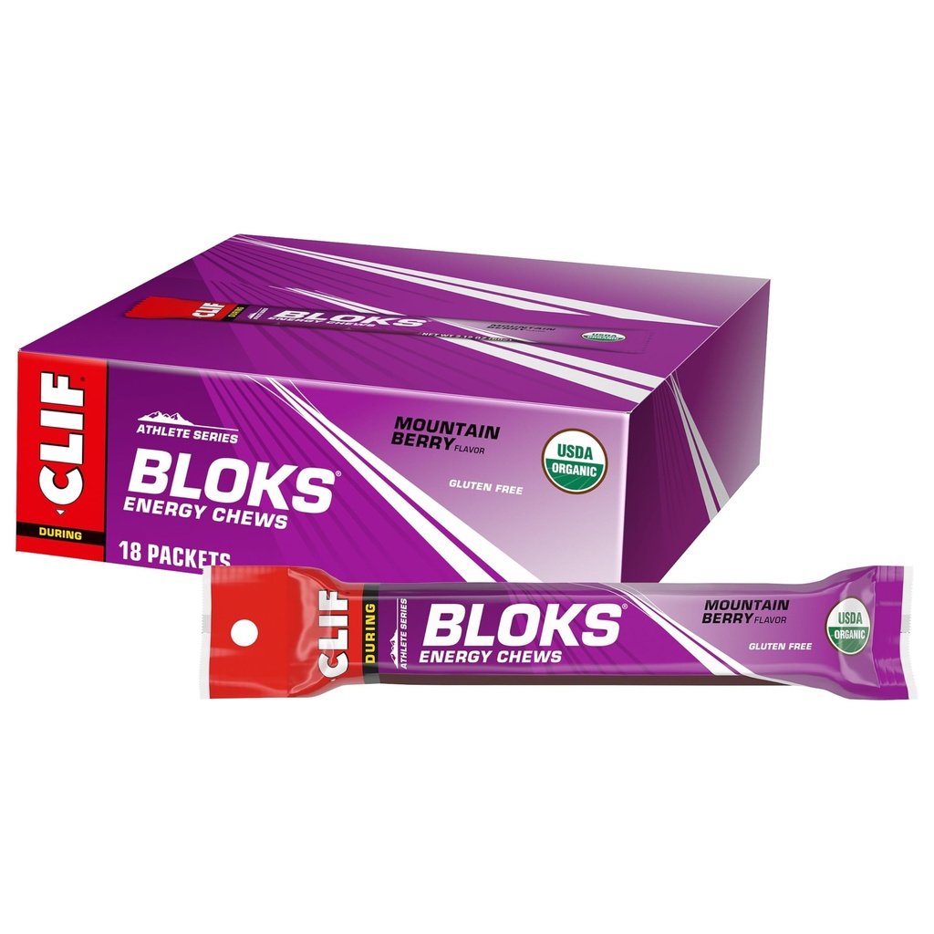 CLIF BLOKS - Mountain Berry Flavor - Energy Chews - Non- GMO - Plant Based
