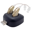 Digital Hearing Amplifier - Dapat diisi BTE Personal Sound Amplifier Pair dengan USB Dock - Premium Gold Behind The Ear Sound Amplifikasi - oleh NewEar