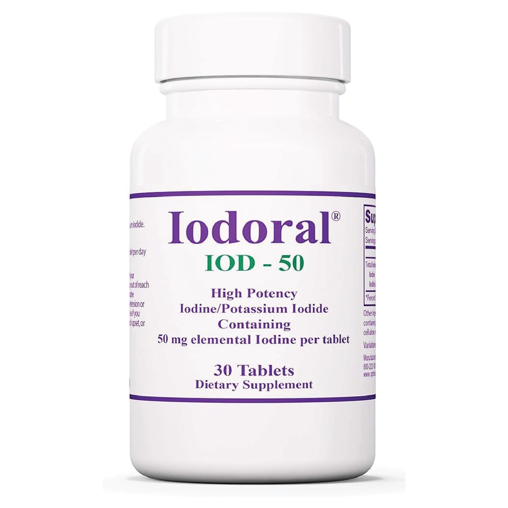 Optimox Iodoral 50 mg Suplemen - Potasium Iodide Tablet, Thyroid Dukungan, Daily Vitamin dan Mineral, Solusi Iodin Lugol - 30 Count.