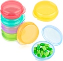 Amabro Small Pill Organizer Box, 7 PCS Travel Pill Cases Portable Pill Container Daily Mini Pill Case Holder for Pocket Purse Briefcase Pills Medicine Cod Liver Oil Storage Box Earplug