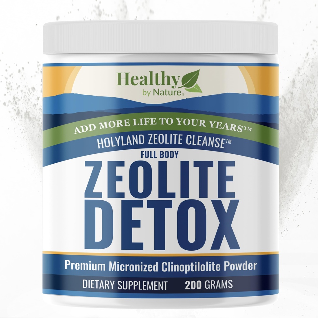 HolyLand Zeolite Cleanse - Zeolite Detox Powder (7.05oz 200 Gram) - Clinopololit Natural Activated - Mitronized 0- 25 - Full Body Detox for Women - Supports Energy, Focus, Imunity Health