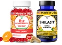 Lunakai USA Made B12 Gummies & Shilajit Capsules Bundle - Ekstra Energi Harian & Wellness Dukungan