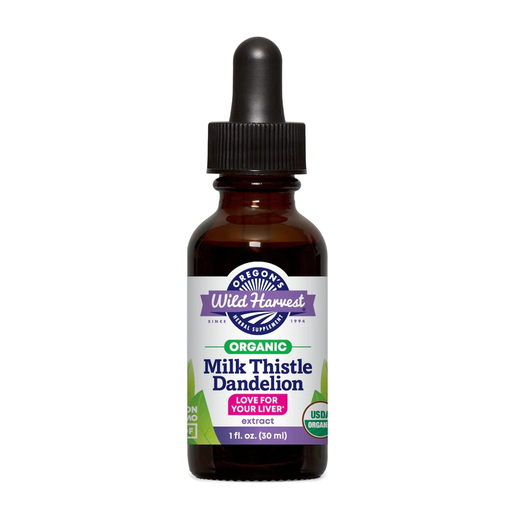 Oregon Wild Harvest Milk Thistle Dandelion Organic Extract, 1 Fluid Ounce