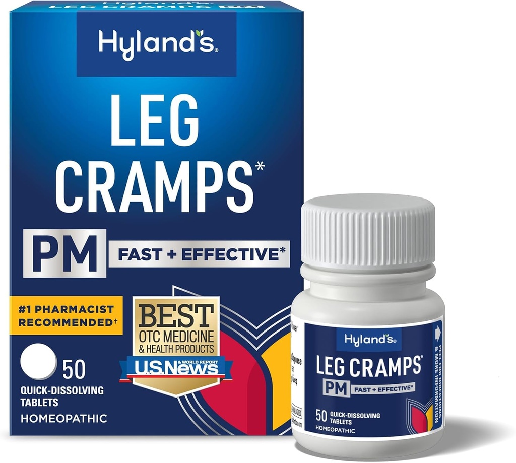Hyland 's Leg Cramps PM, Relief of Nighttime Leg, Calf, and Foot Cramps, 50 Quick- Tablets