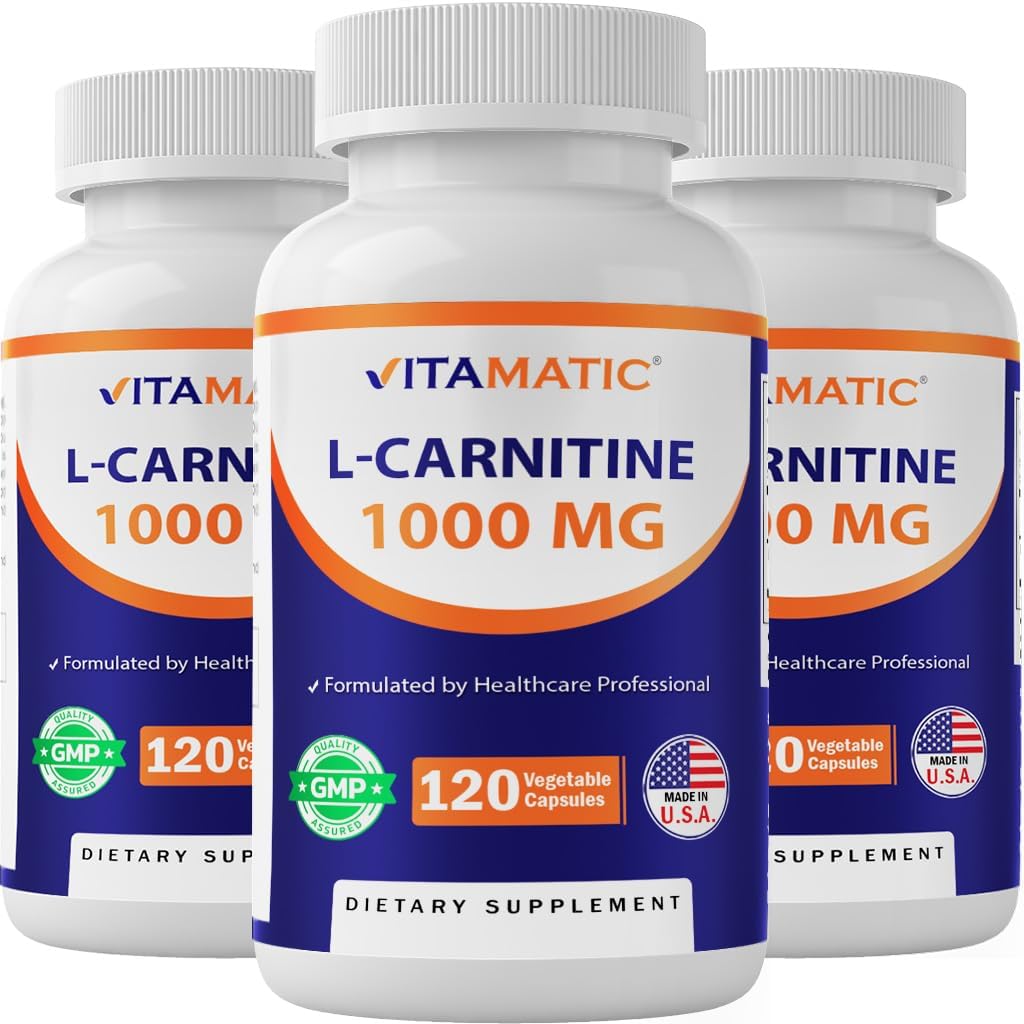 Vitamin L- Carnitine Fumarate 1000 mg - 120 Vegetable Capsules (3 Botol)