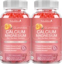 1200 mg Calcium Gummies dengan D3, K2, Zinc - Plant Complex Calcium Magnesium Sugar- 120 Chewable Gumi Sugar-