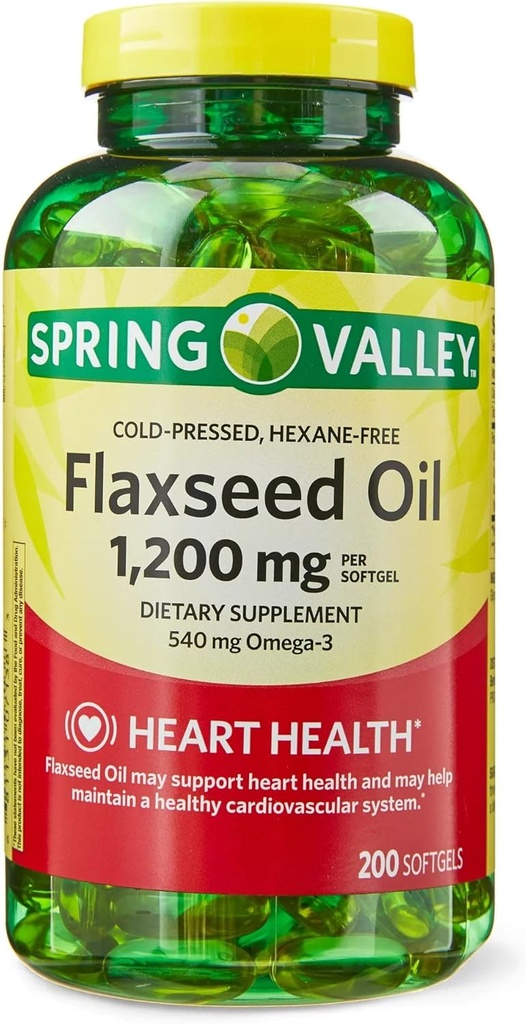 LLK Flaxseed Oil Softgels Dieter Suplemen, 1.200 mg, 200 Cacah