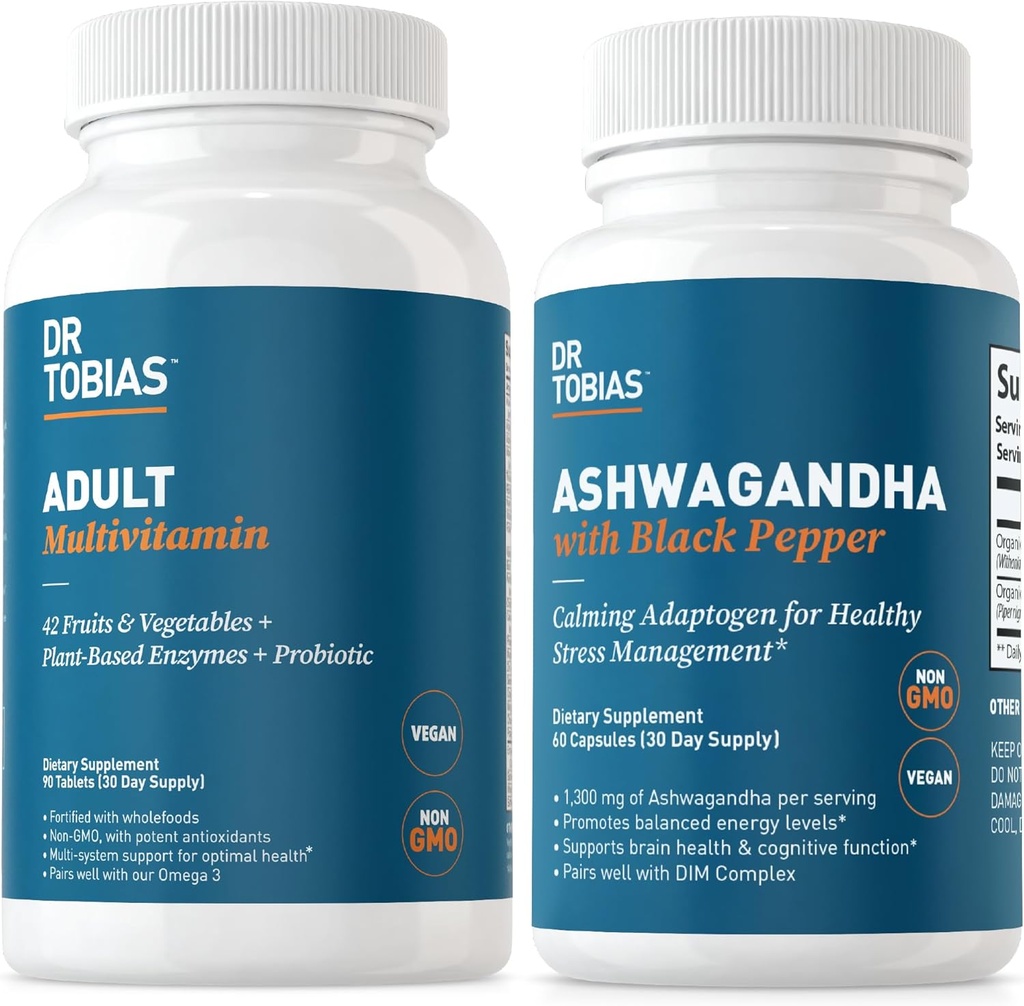 Dr. Tobias Dewata Multivitamin dan Ashwagandha Capsules, Dukung Overall Wellness & Balanced Energy & Resilience, Vegan, Non- GMO