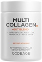 Codeage Multi Collagen + Gut Blend Suplemen - Provinsi Digetical, DGL Licorice, Aloe Vera, Organic Peppermint Leaf, Slippery Elm - Hydrolyzed Bovine Collagen - Non-GMO - 90 Capsules