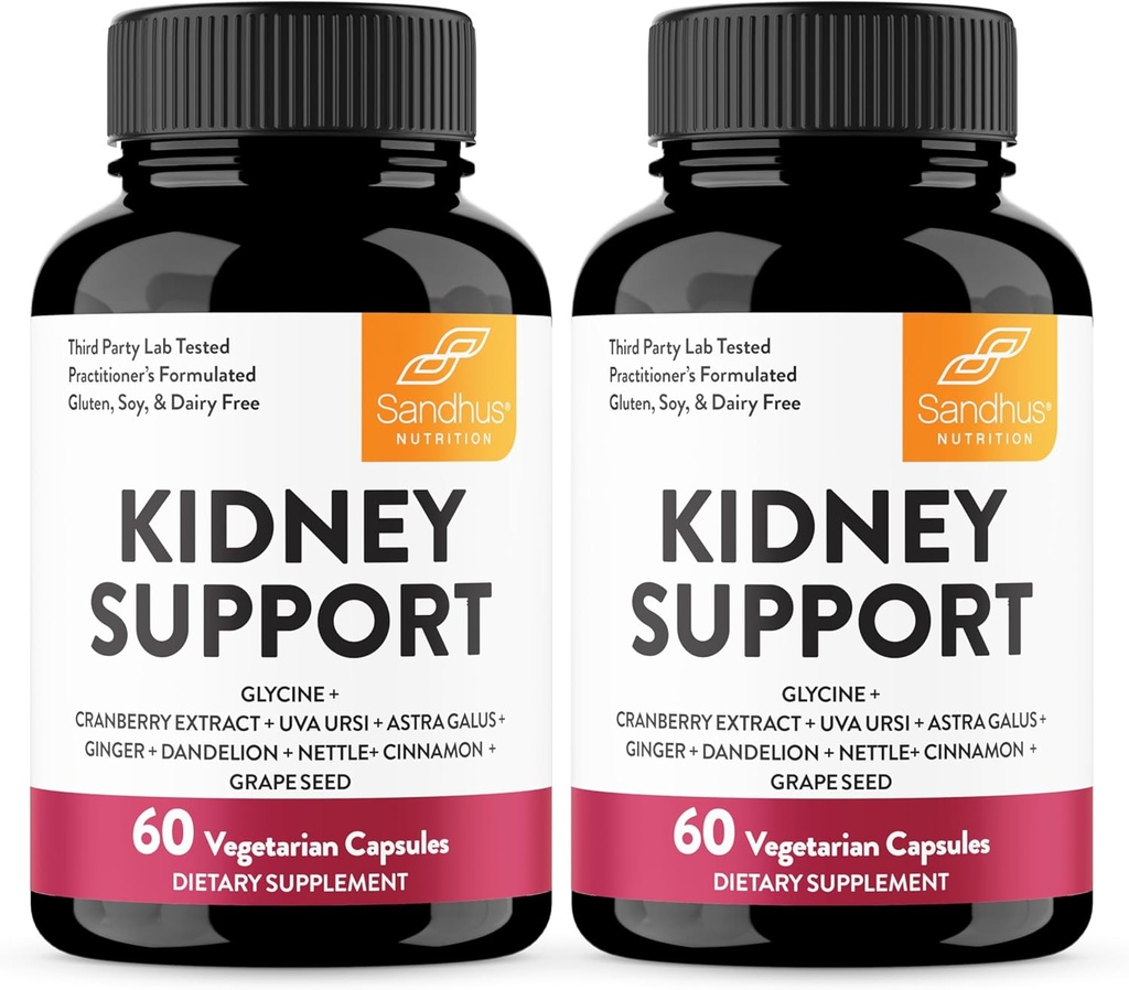 Sandhu 's Kidney Cleanse Detox & Repair Supplemen untuk Pria dan Wanita 124; dengan Cranberry Extract 124; Membantu Ginny & Urinary Tract Health 124; 60 Vegetarian Capsules (Paket 2)