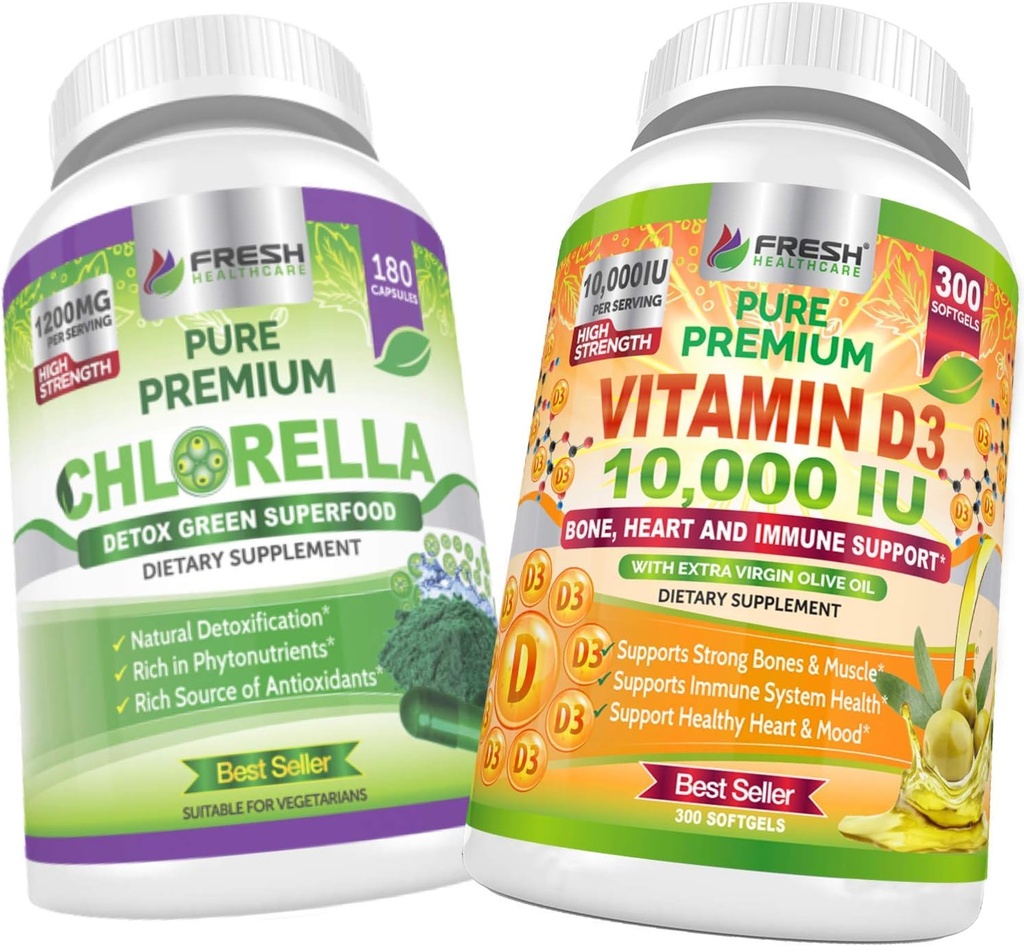 FRESH HEALTHCARE Chlorella dan Vitamin D3 10.000 IU - Bundle