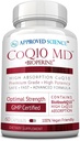Approved Science ® CoQ10 MD - Ekstra Kekuatan 300mg CoQ10 Murni dengan BioPerine ® untuk Penyimpangan Lebih Cepat - Dukungan Optimal - 60 Vegan Capsules