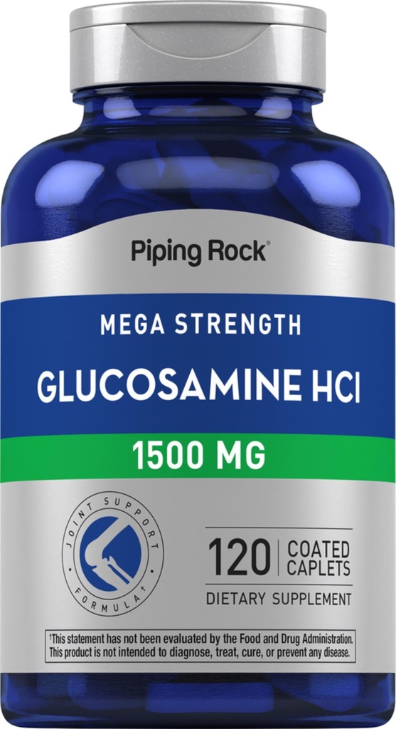 Piping Rock Glucosamin HCL 1500mg 124; 120 Caplets 124; Mega Kekuatan 124; Non- GMO & Gluten Free Suplemen
