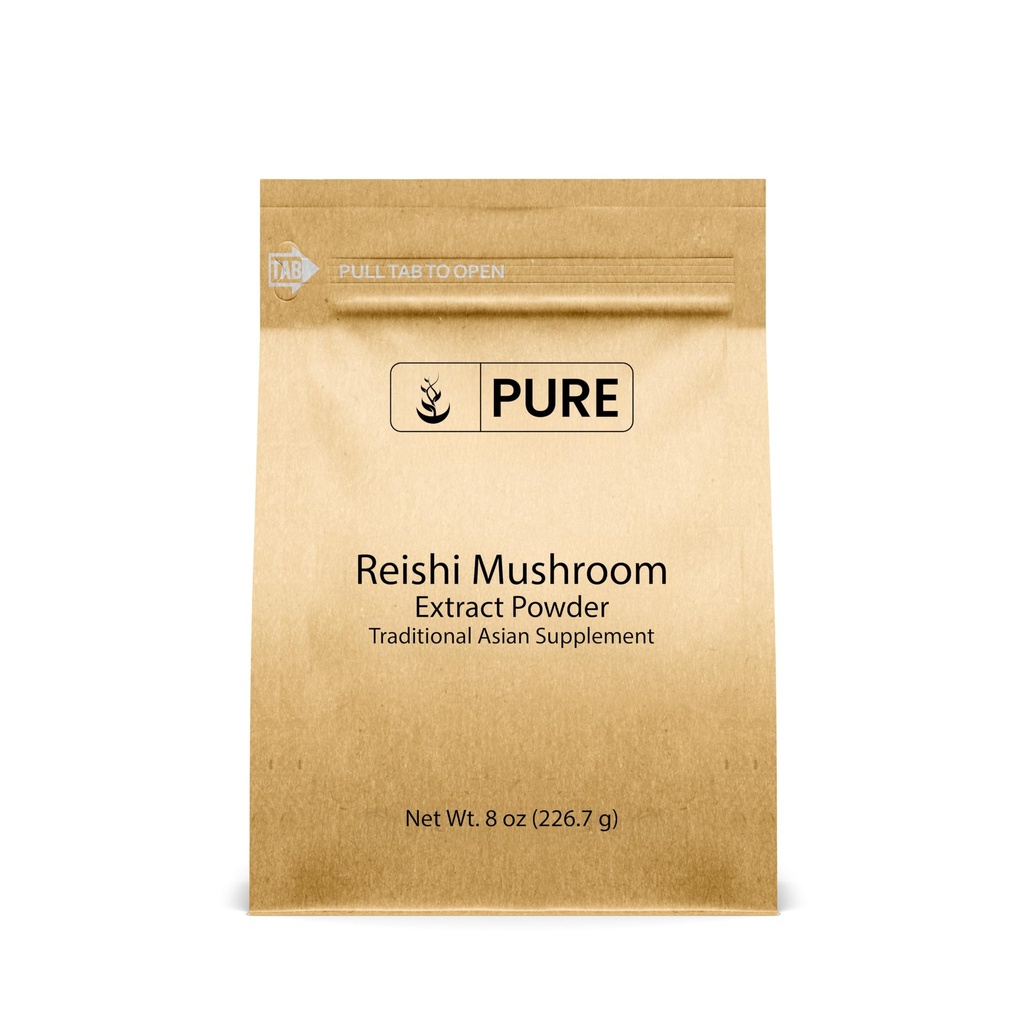 PURE ORIGINAL INGREDIENTS Reishi Mushroom (8oz) Lingzhi, Suplemen Tradisional, Non-GMO, Buruh-Verified
