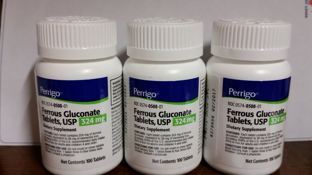 Ferrous Gluconate, 324mg, 100 tablet, 3-Pack
