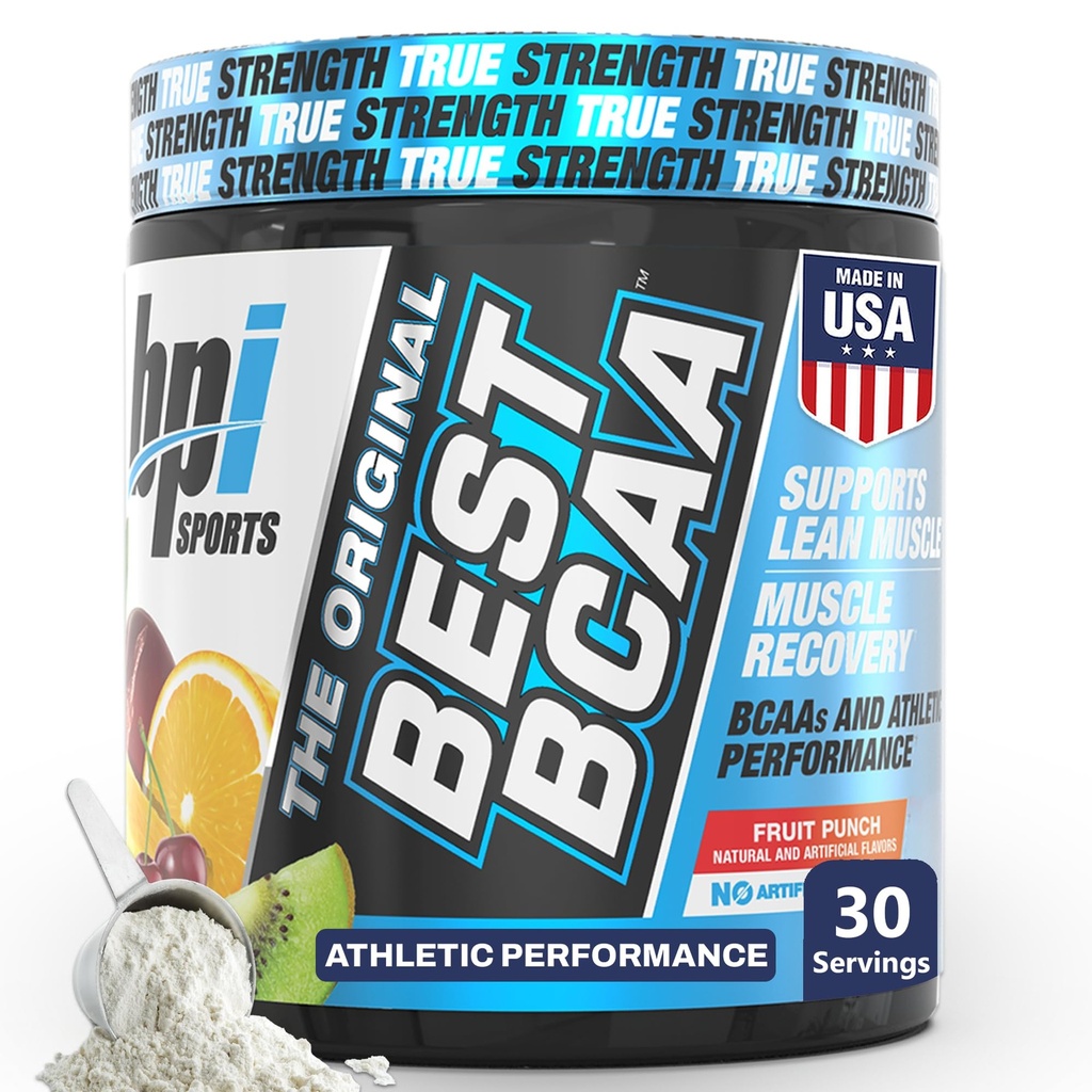 BPI Sports Best BCAA Powder - Dukungan Muscle Recovery - Branched Chain Acids 126; Building Blocks of Protein and Muscle - Post Workout Recovery - Hidration - Fruit Punch, 30 Servings