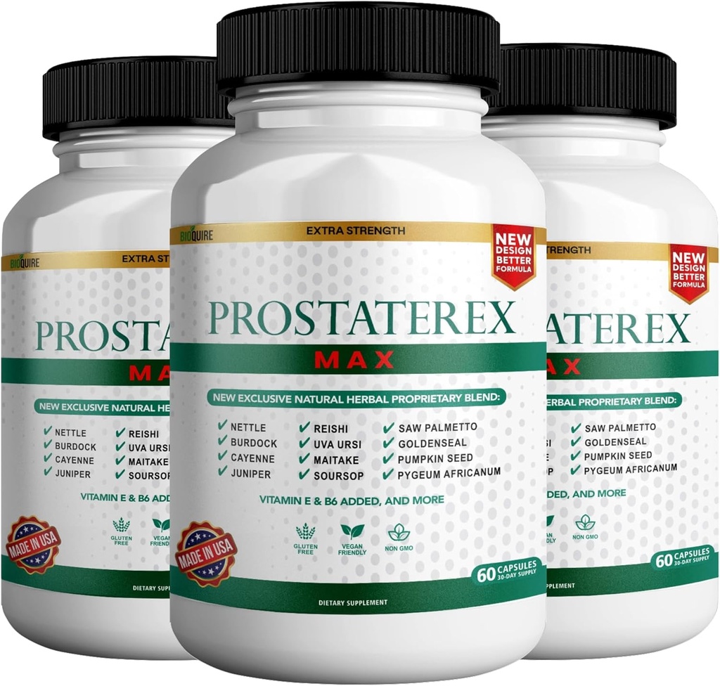 ProstateRex Max Extra Power Prostate Health Supplement, Saw Palmetto, Vegan, Non-GMO, Gluten- Free - 180 Kapsul (3)