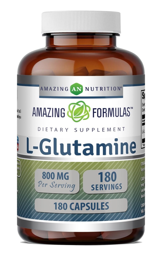 Menakjubkan Formula L- Glutamine Amino Acid Suplement 12.4; 800 Mg Per Serving 14; 180 Capsules 14; Non-GMO 124; Gluten Free 124; Made in USA