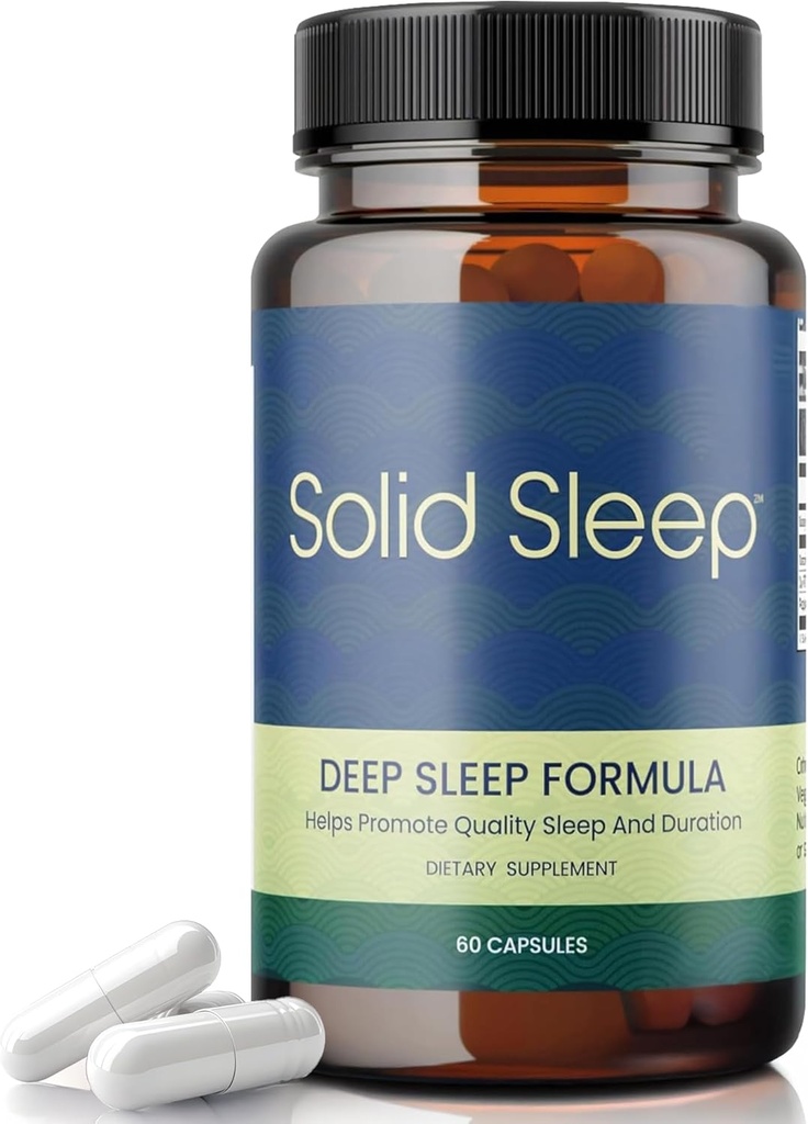 Deep Sleep Formula, Natural Sleep Aid Tanpa Melonatin, Magnesium Bisglycinate, L. Theanine, Inositol, Pil Tidur untuk Dewasa, 60 Vegan Capsules