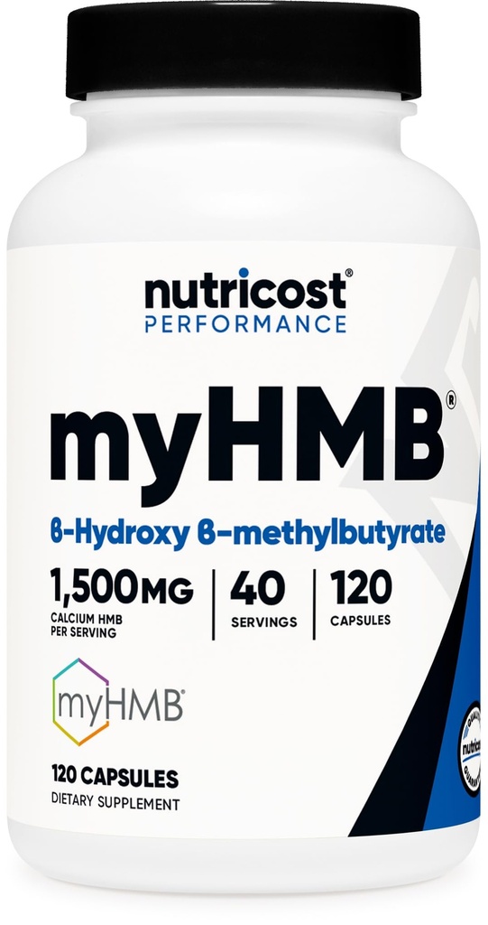 Nutricost myHMB Capsules 1.500MG Calcium HMB Per Serving, 120 Capsules, 40 Services Line, Calcium B-Hydroxy B-Methylbutyrate Monohydrate