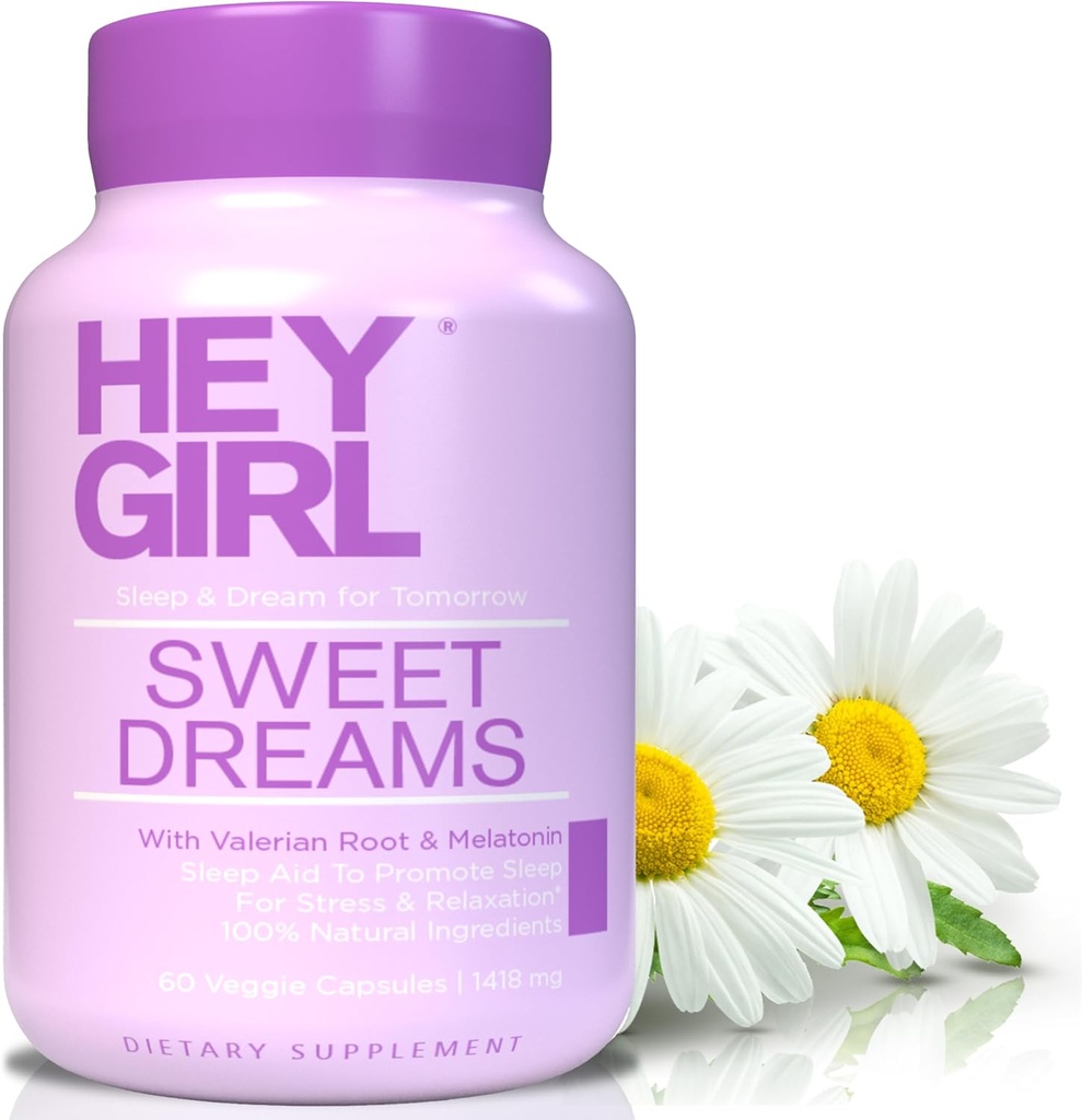 Sweet Dreams Capsules - Natural Sleep Dukung dengan Melonatonin, L-Theanine, Valerian Root, Chamomile, Lemon Balm - 60 Capsules