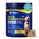 Progres for Dogs - Probile Dog for Digetical Health, Yeast, Itchy Skin, Gut Health, Imune & Skin - 6 Milyar CFU, 180 Soft Chews, Duck & Pear Flavor - with Prespion & Digetical Enzymes