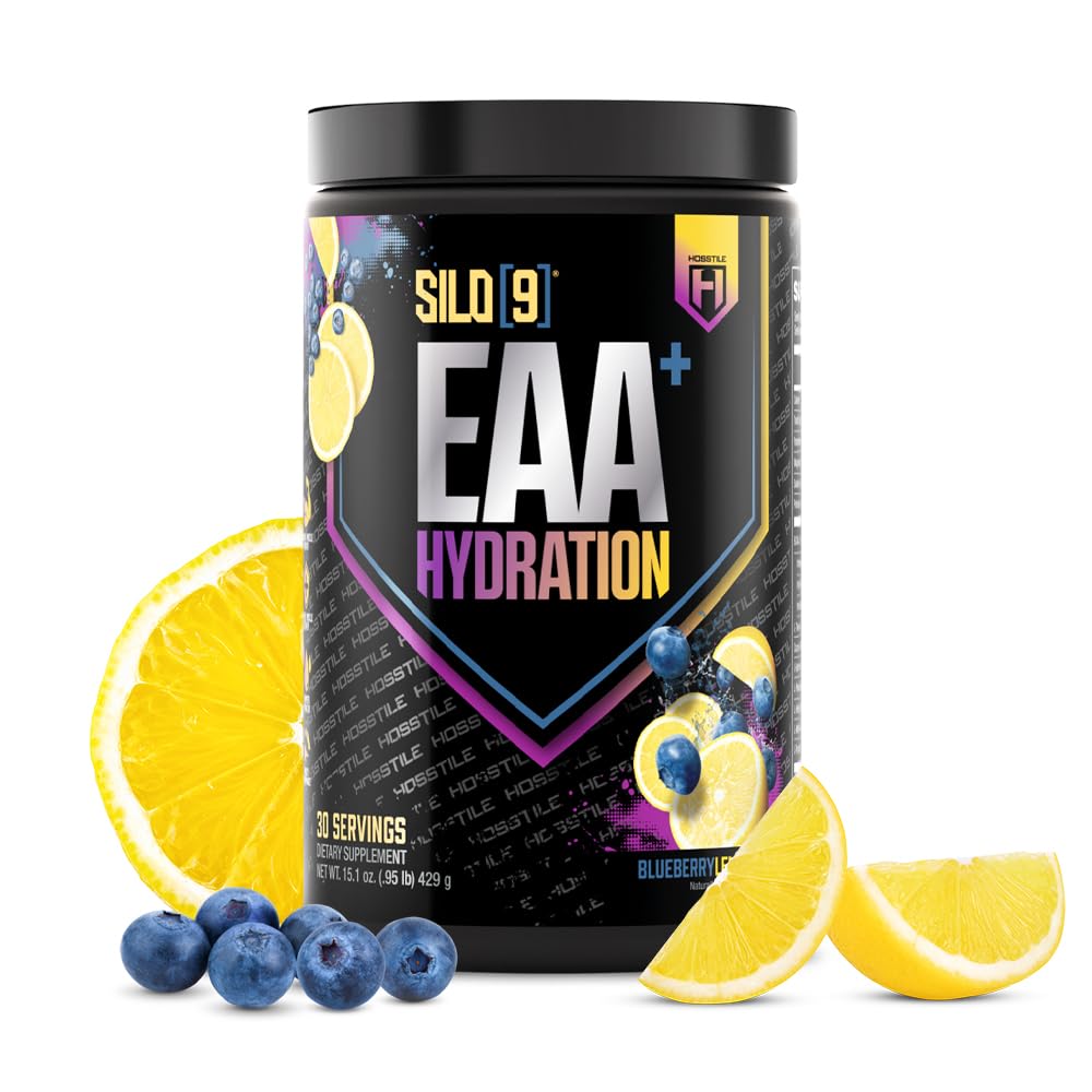 HOSTILE SILO [9] Escult Amino Acids, EAA & BCAA powder, Electrolite Hydration, Enhance Muscle Growth & Recovery, Pra atau Post Workout Drink, Blueberry Leyonade, 30 Pegawai