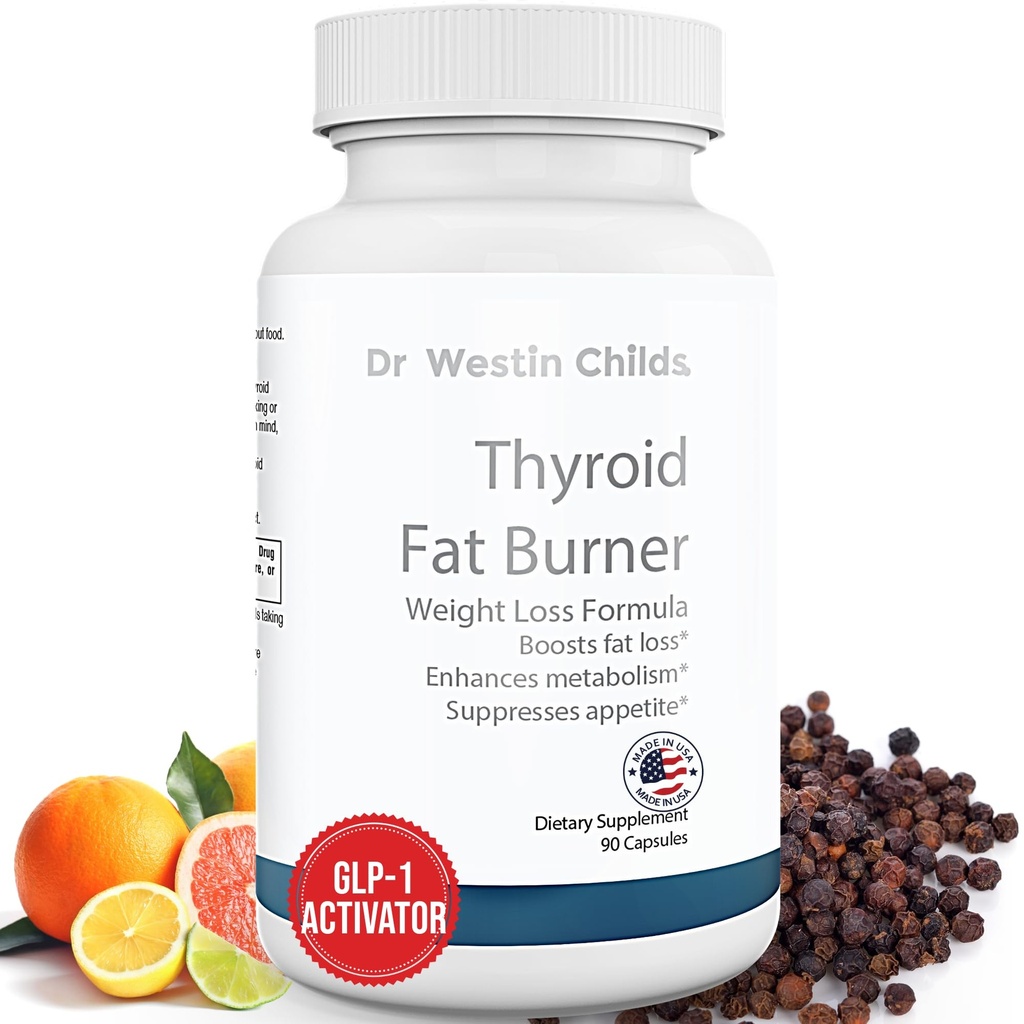Dr. Westin Childs Thyroid Fat Burner - Fast Acting Thermogenic Woss Suplemen untuk Perempuan dengan Hypotyroidism, Hashimoto 's & Hyperthyroidism untuk Waist Trimming, Bloating, 30 Servings