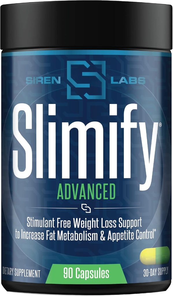 Slimify Advanced Fat Burner for Weight Los - Garcinia Cambogia, African Mango, and Grains of Paradise - Boost Metabolisme, Decase Appetit, and Increase Energy - Stim Free (90 Capsules)