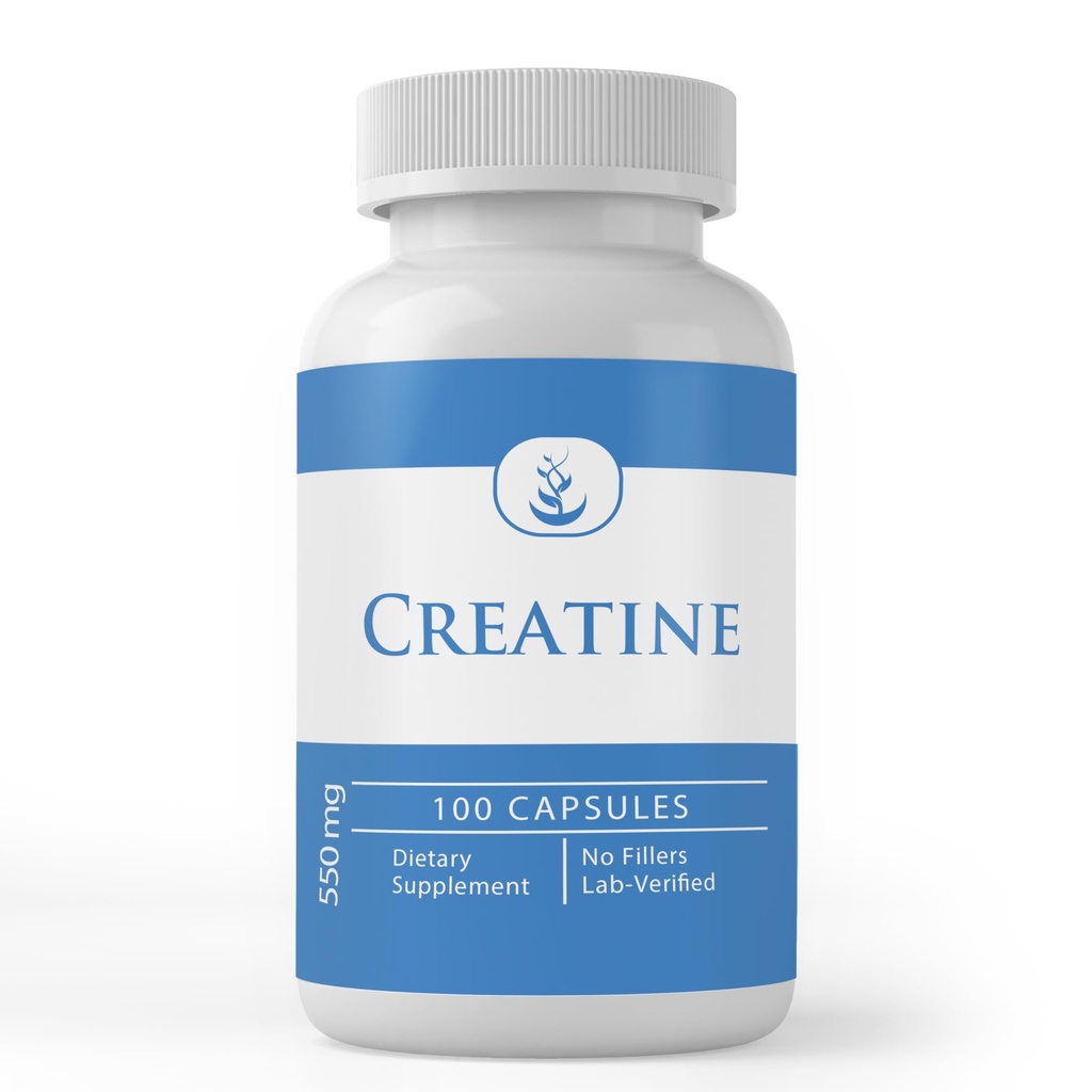 PURE ORIGINAL INGREDIENTS Creatine, (100 Kapsul) Always Pure, No Addonitives Or Fillers, Lab Verified