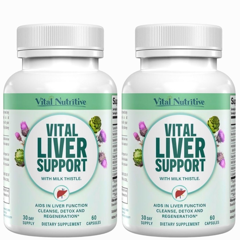 Dukungan Hati Vital - Premium Liver Detox Cleanse & Repair Formula dengan Milk Thistle Supports Lever Health and Detox Cleanse