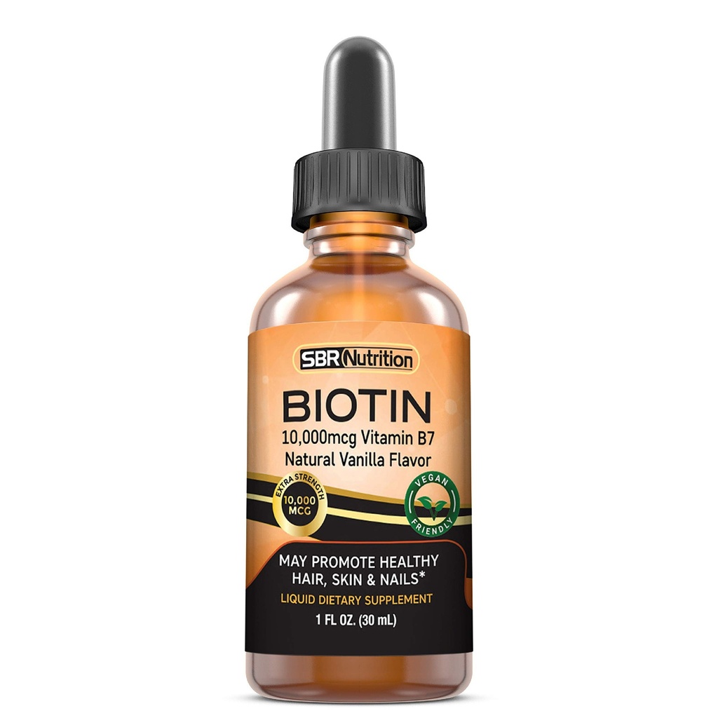 MaX Absorpsi Biotin Liquid Drops, 1000mcg of Biotin Per Serving, 60 Serving, No Articial Preservations, Vegan Friendly, Supports Heally Hair Growth, Strong Nails and Glowing Skin, Made in USA